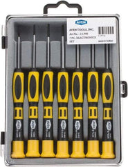 Aven - 7 Piece Phillips & Slotted Screwdriver Set - Soft Touch Handle, Bit Sizes: Philips #00 to #1 - Apex Tool & Supply