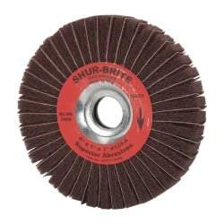Superior Abrasives - 6" Diam, 120 Grit Aluminum Oxide Duplex Wheel - 1" Hole, 1" Wide, Coated, Fine Grade, 4,500 Max RPM - Apex Tool & Supply