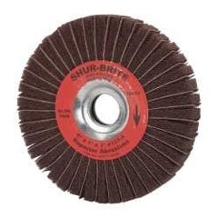 Superior Abrasives - 6" Diam, 120 Grit Aluminum Oxide Duplex Wheel - 1" Hole, 1" Wide, Coated, Fine Grade, 4,500 Max RPM - Apex Tool & Supply
