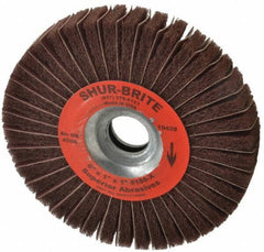 Superior Abrasives - 6" Diam, 180 Grit Aluminum Oxide Duplex Wheel - 1" Hole, 1" Wide, Coated, Very Fine Grade, 4,500 Max RPM - Apex Tool & Supply