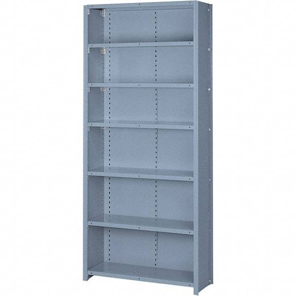 Lyon - 7 Shelf, 600 Lb. Capacity, Closed Shelving Starter Unit - 36 Inch Wide x 12 Inch Deep x 84 Inch High, Gray - Apex Tool & Supply