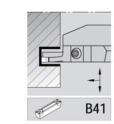 Kennametal - 4mm Groove Width, 14mm Max Depth of Cut, Left Hand Cut, A4M-B Indexable Grooving Blade - 4 Seat Size, Series A4 - Apex Tool & Supply