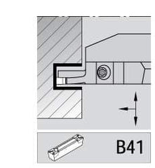 Kennametal - 3mm Groove Width, 14mm Max Depth of Cut, Right Hand Cut, A4M-A Indexable Grooving Blade - 3 Seat Size, Series A4 - Apex Tool & Supply