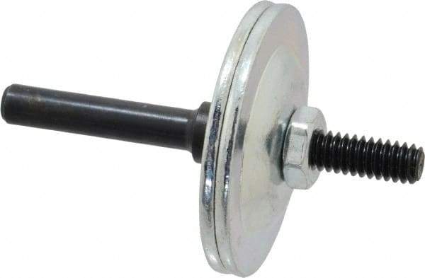 Made in USA - 1/4" Hole, Wheel Mandrel - 5/8" Max Wheel Width, 1/4" Shank Diam, 2-1/2" OAL - Apex Tool & Supply