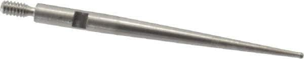SPI - 0.032" Ball Diam, Steel, Ball Test Indicator Contact Point - 1-5/16" Contact Point Length, Use with Starrett Test Indicators - Apex Tool & Supply