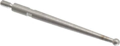 SPI - 0.078" Ball Diam, Steel, Ball Test Indicator Contact Point - 1-5/16" Contact Point Length, Use with Starrett Test Indicators - Apex Tool & Supply