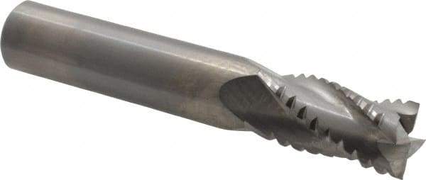 M.A. Ford - 1/2" Diam, 1" LOC, 4 Flute Solid Carbide Roughing & Finishing Square End Mill - Uncoated, 3" OAL, 1/2" Shank Diam, Straight Shank, 30° Helix, Centercutting, Regular Length - Apex Tool & Supply