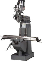 Bridgeport - 9" Table Width x 49" Table Length, Variable Speed Pulley Control, 3 Phase Knee Milling Machine - R8 Spindle Taper, 2 hp - Apex Tool & Supply