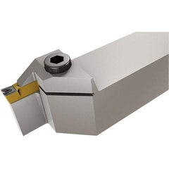 Iscar - HELI, External, Left Hand, 12mm Max Depth of Cut, 6 to 6.35mm Groove Width, Indexable Grooving Tool Holder - DG.., GRIP Insert Compatibility, 25mm Shank Height, 25mm Shank Width, 135mm OAL - Apex Tool & Supply