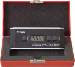 SPI - 360° Measuring Range, Dial Protractor - Accuracy Up to 0.10 at 0 -10 and 0.10 at 80 to 90°, 1.5V Battery Included - Apex Tool & Supply