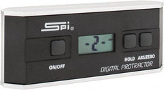 SPI - (1) 360 and (4) 90° Measuring Range, Digital Protractor - 0.10° Resolution, Accuracy Up to 0.1 (Level 10°); 0.1 (Plumb 10°); 0.2 (Maximum Error)°, 3V Lithium Battery Included - Apex Tool & Supply