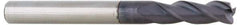 Accupro - 11/32", 3 Flute, Single End, Solid Carbide, 0.02" Corner Radius End Mill - 2" OAL, 35° Helix, Right Hand Flute, 1/2" LOC, Right Hand Cut - Apex Tool & Supply