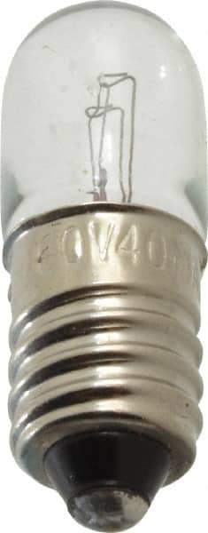 Value Collection - 2.4 Watt, Incandescent Miniature & Specialty T3-1/4 Lamp - Miniature Screw Base, 2 to 4.999 Equivalent Range, Warm (1,000 to 3,000), Dimmable, 1" OAL - Apex Tool & Supply