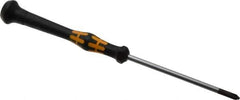 Wera - #1, 6-7/8" OAL, Electronic/Electrostatic Phillips Screwdriver - 3-1/8" Blade Length, Round Shank, Ergonomic Handle - Apex Tool & Supply