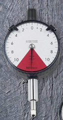 Mitutoyo - 1.6mm Range, 80-0-80 Dial Reading, 0.02mm Graduation Dial Drop Indicator - 2-1/8" Dial, 2mm Range per Revolution, 0.016mm Accuracy - Apex Tool & Supply