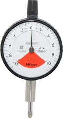 Mitutoyo - 0.02" Range, 10-0-10 Dial Reading, 0.0005" Graduation Dial Drop Indicator - 2-3/16" Dial, 0.028" Range per Revolution, 0.0005" Accuracy - Apex Tool & Supply