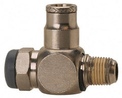 Norgren - 1/2" Tube Inlet x 1/2" NPT Outlet Tamper Resistant Flow Control Valve - 5 to 150 psi, Needle Valve & Brass Material - Apex Tool & Supply