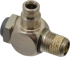 Norgren - 1/4" Tube Inlet x 1/4" NPT Outlet Tamper Resistant Flow Control Valve - 5 to 150 psi, Needle Valve & Brass Material - Apex Tool & Supply