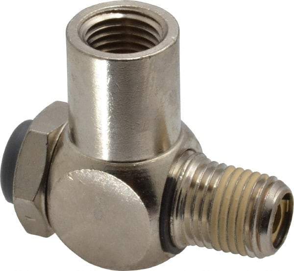 Norgren - 1/4" Female NPT x 1/4" Male NPT Tamper Resistant Flow Control Valve - 5 to 150 psi, Needle Valve & Brass Material - Apex Tool & Supply