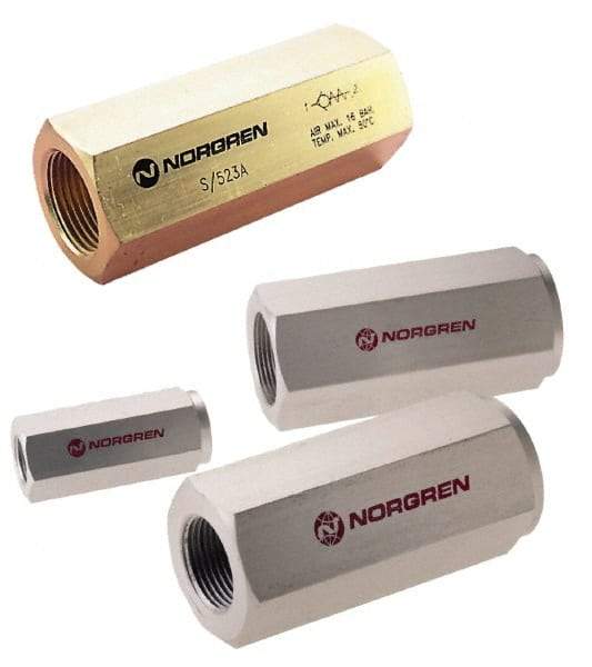 Norgren - 1-1/2" NPT Low Flow Air Fuse - 0 to 232 psi, Shutoff Valve & Aluminum Material - Apex Tool & Supply