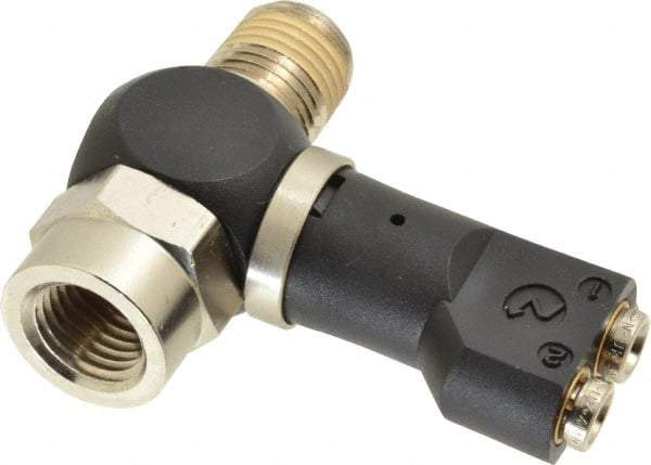 Norgren - 5/32" Tube x 1/4" NPTF Pressure Sensor Fitting Valve - 0 to 145 psi & Brass Material - Apex Tool & Supply