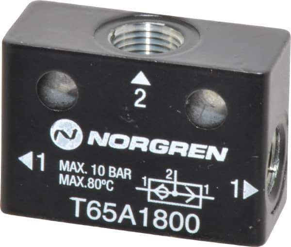 Norgren - 1/8" NPT x 1/8" NPT Shuttle Valve - 10 to 145 psi & Zinc Body - Apex Tool & Supply