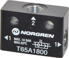 Norgren - 1/8" NPT x 1/8" NPT Shuttle Valve - 10 to 145 psi & Zinc Body - Apex Tool & Supply