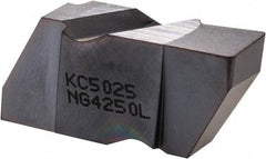 Kennametal - 4250NG Grade KC5025, 6.35mm Cutting Width Carbide Grooving Insert - 6.35mm Max Depth of Cut, Left Hand, 0.57mm Corner Radius, TiAlN Finish - Apex Tool & Supply