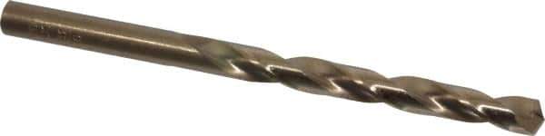 Triumph Twist Drill - 9/32" 135° Cobalt Jobber Drill - Oxide/Gold Finish, Right Hand Cut, Spiral Flute, Straight Shank, 4-1/4" OAL, Split Point - Apex Tool & Supply