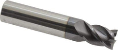 Accupro - 29/64", 5/8" LOC, 1/2" Shank Diam, 2-1/2" OAL, 4 Flute, Solid Carbide Square End Mill - Single End, AlTiN Finish, Spiral Flute, 40° Helix, Centercutting, Right Hand Cut, Right Hand Flute - Apex Tool & Supply