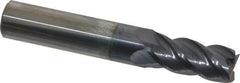 Accupro - 15/32", 1" LOC, 1/2" Shank Diam, 3" OAL, 4 Flute, Solid Carbide Square End Mill - Single End, AlTiN Finish, Spiral Flute, 40° Helix, Centercutting, Right Hand Cut, Right Hand Flute - Apex Tool & Supply