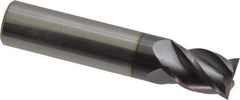 Accupro - 15/32", 5/8" LOC, 1/2" Shank Diam, 2-1/2" OAL, 4 Flute, Solid Carbide Square End Mill - Single End, AlTiN Finish, Spiral Flute, 40° Helix, Centercutting, Right Hand Cut, Right Hand Flute - Apex Tool & Supply