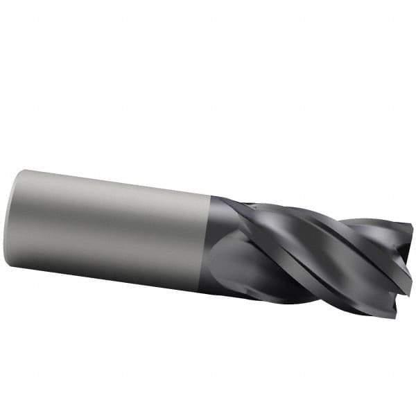 Accupro - 3/4", 1" LOC, 3/4" Shank Diam, 3" OAL, 4 Flute, Solid Carbide Square End Mill - Single End, AlTiN Finish, Spiral Flute, 40° Helix, Centercutting, Right Hand Cut, Right Hand Flute - Apex Tool & Supply