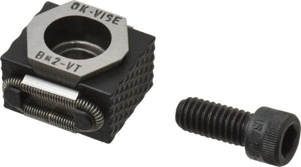 Mitee-Bite - 5,500 Lb Holding Force Single Vise Wedge Clamp - 1.06" Wide x 0.83" Deep x 0.59" High Base, 48 to 52 HRC, 1.06 to 1.22" Jaw Spread, 30 Lb/Ft Torque, 5/16-18 Screw Thread - Apex Tool & Supply