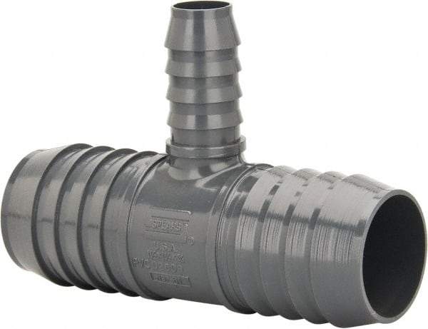 Value Collection - 1-1/2 x 1-1/2 x 3/4" Barb, Multiple Barbed Tube Reducing Tee - PVC, Male - Apex Tool & Supply