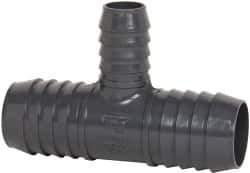 Value Collection - 1-1/2 x 1-1/2 x 1" Barb, Multiple Barbed Tube Reducing Tee - PVC, Male - Apex Tool & Supply