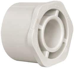 Value Collection - 2-1/2 x 1" PVC Plastic Pipe Bushing - Schedule 40, Spig x Slip End Connections - Apex Tool & Supply