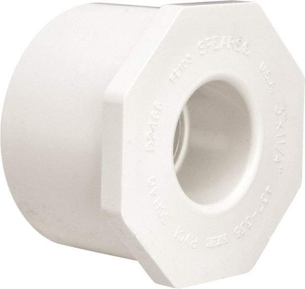 Value Collection - 3 x 1-1/4" PVC Plastic Pipe Bushing - Schedule 40, Spig x Slip End Connections - Apex Tool & Supply