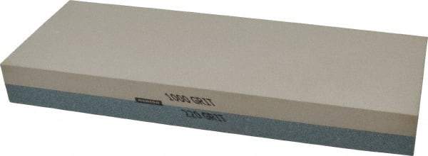 Norton - 8" Long x 3" Wide x 1" Thick, Sharpening Stone - Rectangle, 220/1000 Grit, Very Fine, Ultra Fine Grade - Apex Tool & Supply