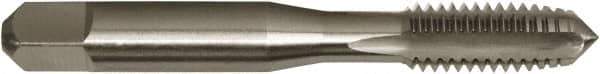 Vermont Tap & Die - 5/8-18 UNF 2/3B 4 Flute Bright Finish High Speed Steel Straight Flute Standard Hand Tap - Plug, Right Hand Thread, 3-13/16" OAL, 1-13/16" Thread Length, H3 Limit, Oversize - Exact Industrial Supply