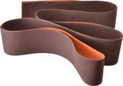 Norton - 3" Wide x 132" OAL, 320 Grit, Aluminum Oxide Abrasive Belt - Aluminum Oxide, Extra Fine, Coated, J Weighted Cloth Backing, Series R245 - Apex Tool & Supply