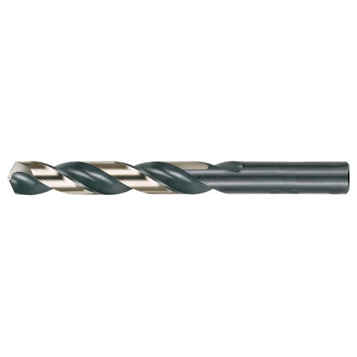 15/32 RHS / RHC HSS 135 Degree Split Point Heavy Duty Jobber Length Drill - Black & Gold - Exact Industrial Supply
