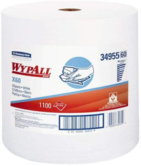 WypAll - X60 Dry Shop Towel/Industrial Wipes - Jumbo Roll, 13-3/8" x 12-5/8" Sheet Size, White - Apex Tool & Supply