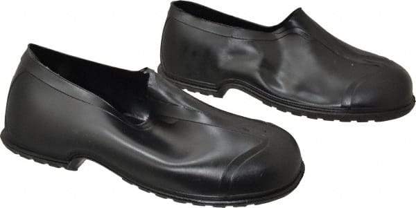 Dunlop Protective Footwear - Men's 12-13 Rain & Cold Resistant Overshoes - 4" High, Plain Toe, Nonslip & Cleated Sole, PVC Upper, Black - Apex Tool & Supply