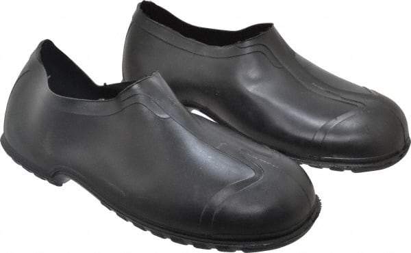 Dunlop Protective Footwear - Men's 14-15 Rain & Cold Resistant Overshoes - 4" High, Plain Toe, Nonslip & Cleated Sole, PVC Upper, Black - Apex Tool & Supply