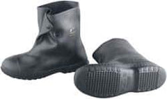 Dunlop Protective Footwear - Men's 12-13 Rain & Cold Resistant Overshoes - 10" High, Plain Toe, Nonslip & 4-Way Cleated Sole, PVC Upper, Black - Apex Tool & Supply