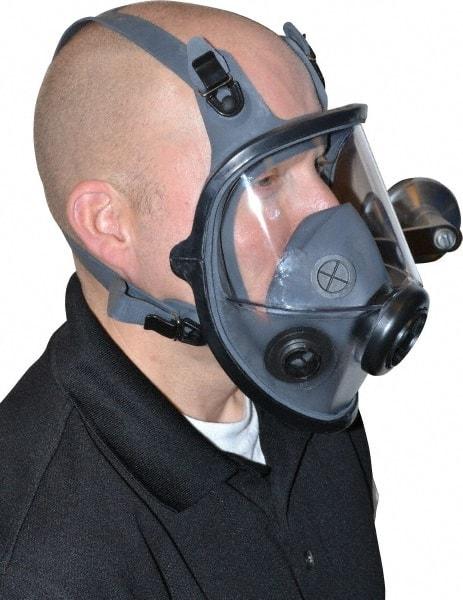 North - Series 5400, Size S Full Face Respirator - 4-Point Suspension, Threaded Connection - Apex Tool & Supply