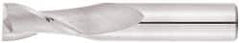 Niagara Cutter - 3/8", 1" LOC, 3/8" Shank Diam, 4" OAL, 2 Flute, Solid Carbide Square End Mill - Single End, TiAlN Finish, Spiral Flute, 30° Helix, Centercutting, Right Hand Cut, Right Hand Flute, Series C230 - Apex Tool & Supply
