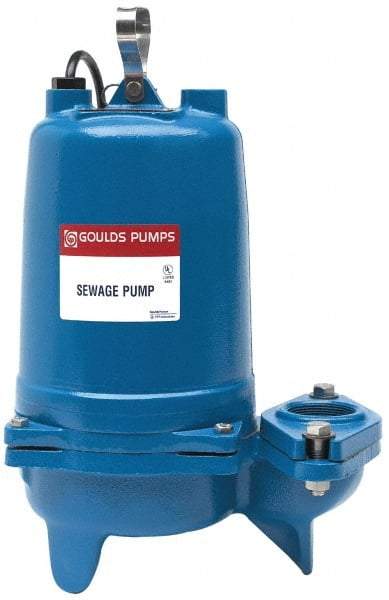 Goulds Pumps - 1 hp, 230 Amp Rating, 230 Volts, Capacitor Start Operation, Sewage Pump - 1 Phase, Cast Iron Housing - Apex Tool & Supply