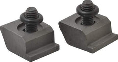Mitee-Bite - 1/2-13 Screw Thread, 1-1/2" Wide x 3/8" High, Serrated Steel Machinable Style Screw Mount Toe Clamp - 12,000 Lb Holding Force, 108.3 Lb Ft Torque, 0.77" Long Extension, 0.075" Throw, 2 Clamps in Package - Apex Tool & Supply
